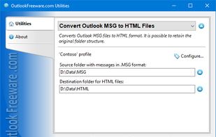 Convert Outlook MSG to HTML Files screenshot 1