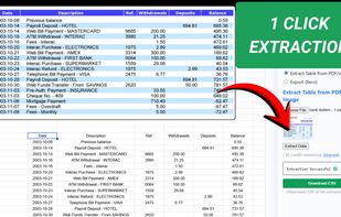 Convert Bank Statement to Google Sheets in 1 click
