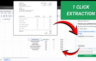 Extract Invoices to Google Sheets in 1 click