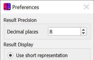 Preferences window