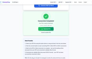 result of conversion