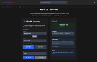 Data Size Calculator
