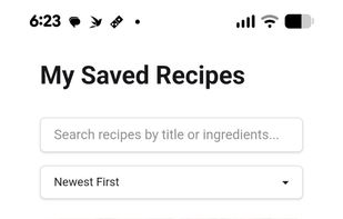 saved recipes mobile 