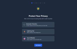 Welcome screen highlighting automatic protection, lightning-fast performance, and smart whitelist features