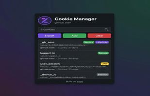 View, search, and manage all cookies for the current site, with secure and Http Only indicators.