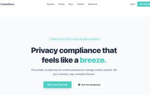 Landing page for Cookieboss.io