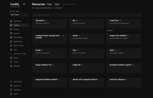 A Container page for a given Resource, for a given Project, lists all the containers for a resource.