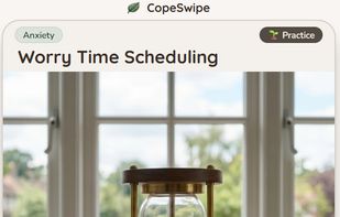 Worry Time Scheduling coping card
