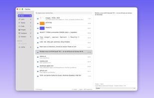 Instant preview of any item, with source app and copy history.