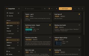 The same library in dark mode.