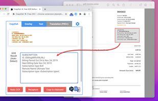 Select text in a Photo/PDF to copy, paste and translate it.