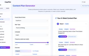 4-Week Content Plan Generator