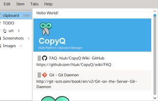 CopyQ screenshot 1