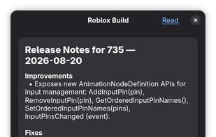 Cordial updating the Roblox APK to 735