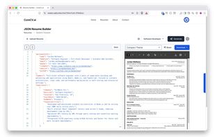 A standard resume using Compact theme