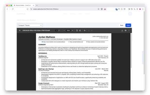 AI-tailored resume preview