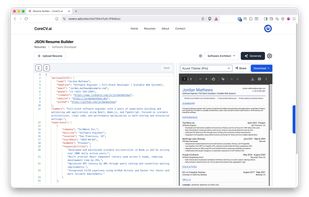 A standard resume using Azure theme