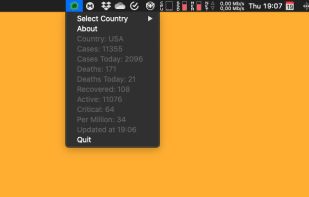 CoronaBar screenshot 1