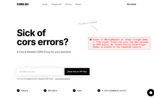 Get an api key right away on cors.sh