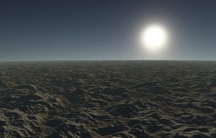 Sunrise on a procedural planet