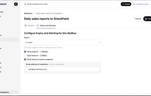Securely ingest files via a brandable upload portal or email, and share links with configurable security settings like one-time use and timed expiration. 