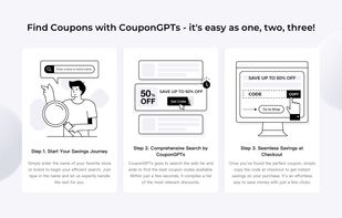 Find Coupons with CouponGPTs - it's easy as one, two, three!