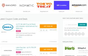 coupons on home page