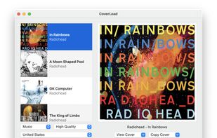 CoverLoad light mode UI showing view for downloading music cover art
