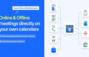 Online and offline meeting support with automatic calendar sync across Google Calendar, Outlook, and more.