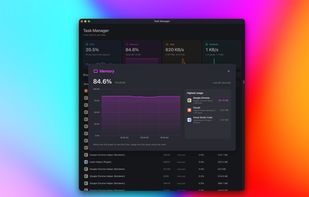 Task Manager, with data modal