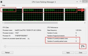 CPU Core Parking Manager 3 screenshot 1