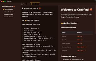 CrabPad screenshot 2
