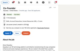 Analyze each job right on LinkedIn