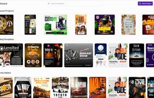 Manage projects, access recently used designs, and discover trending templates from a centralized workspace.