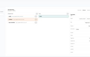 Explore container repositories with namespaces, tags, digests, and metadata. Craftifact shows platform information, image size, and upload history for full transparency.