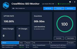 CrawlRhino SEO Monitor Uptime Monitor