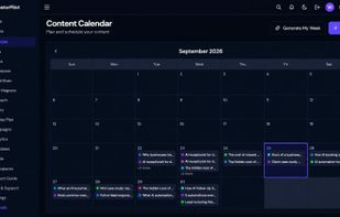 Content Calendar
AI-powered content calendar for planning, organizing and scheduling content, with Generate My Week for quickly building a complete weekly content plan.