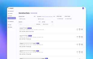 List of sensitive data (PII) found Page