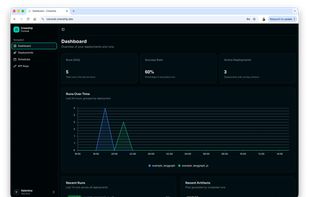 The dashboard shows the metrics about recent agent runs