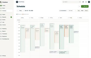 The schedule: a week of visits, with each crew in its own color