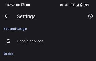 settings page