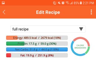 Cronometer screenshot 2