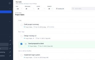 List view — focus on what matters today.

A clean, prioritized list that surfaces upcoming tasks without clutter.