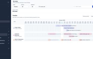 Timeline view — plan projects without heavy Gantt tools.

A lightweight timeline for start/end dates and dependencies.