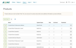 Crossbill ConeShop product list