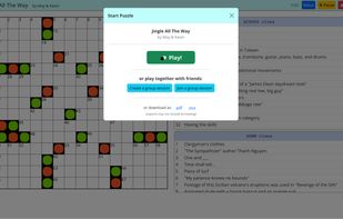 Start of crossword solving session