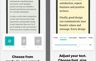 Choose Aspect ratio, Adjust text settings.