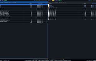 Dual-pane view with two local folders side by side