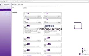 crxMouse Chrome Gestures settings
