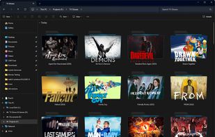 Your folders in File Explorer, showing real poster artwork